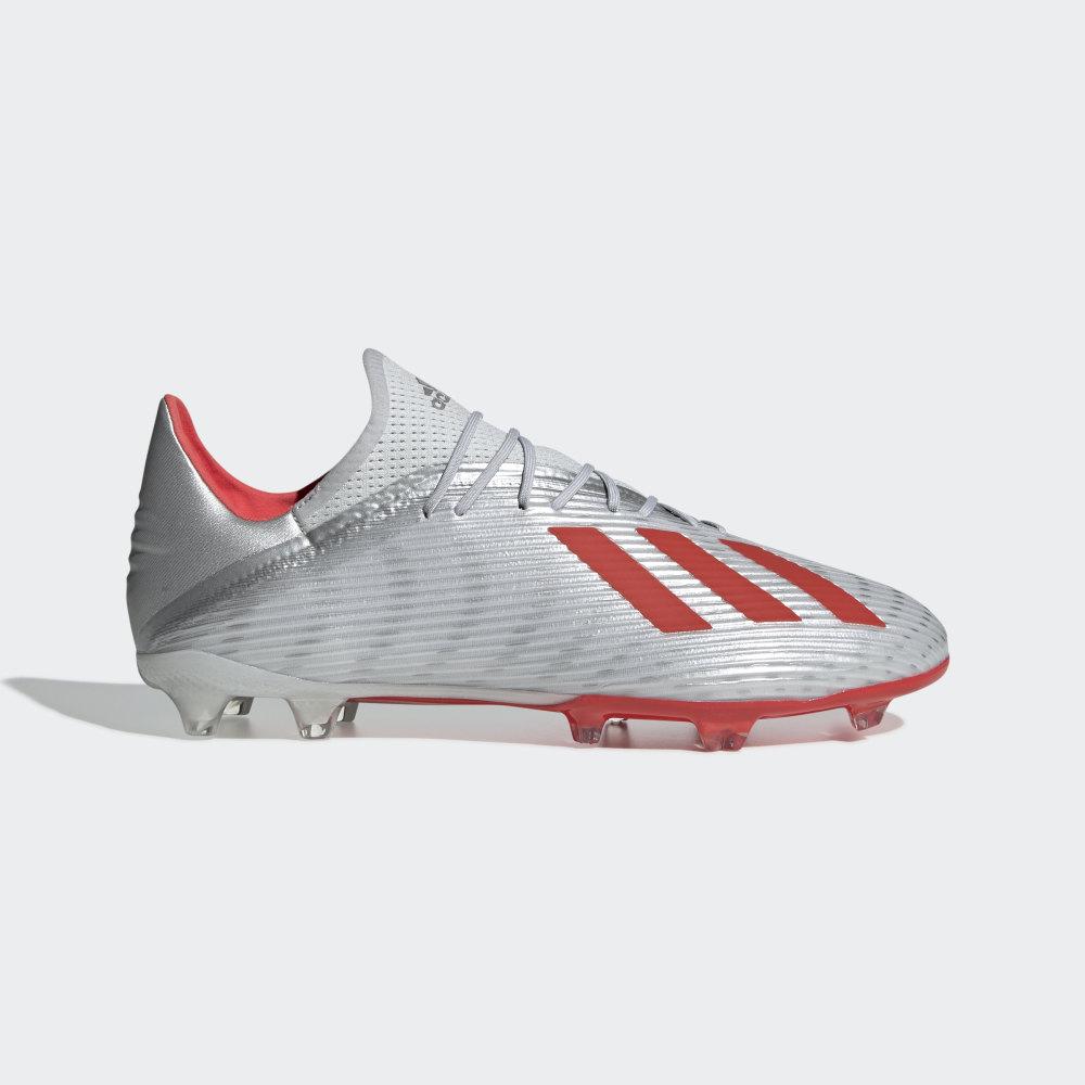 Adidas Men's X 19.2 Firm Ground Football Boots Silver Metal/Red/White Ireland F35386